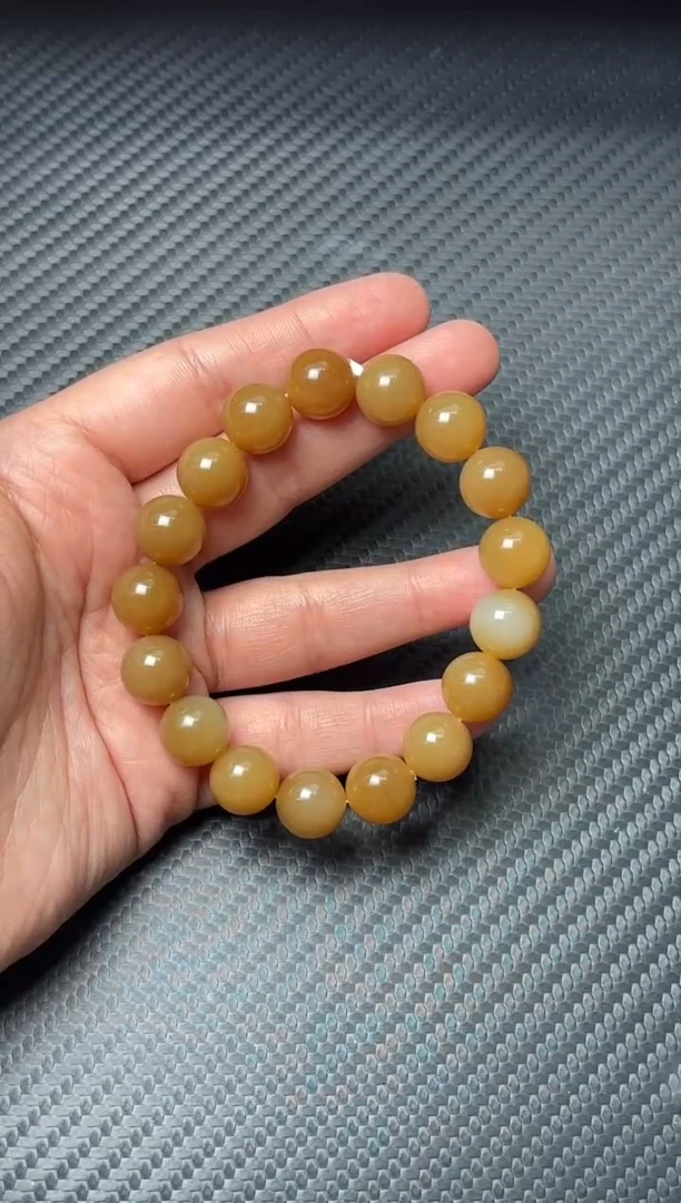 未镶嵌手串和田玉若羌微色差卡12j