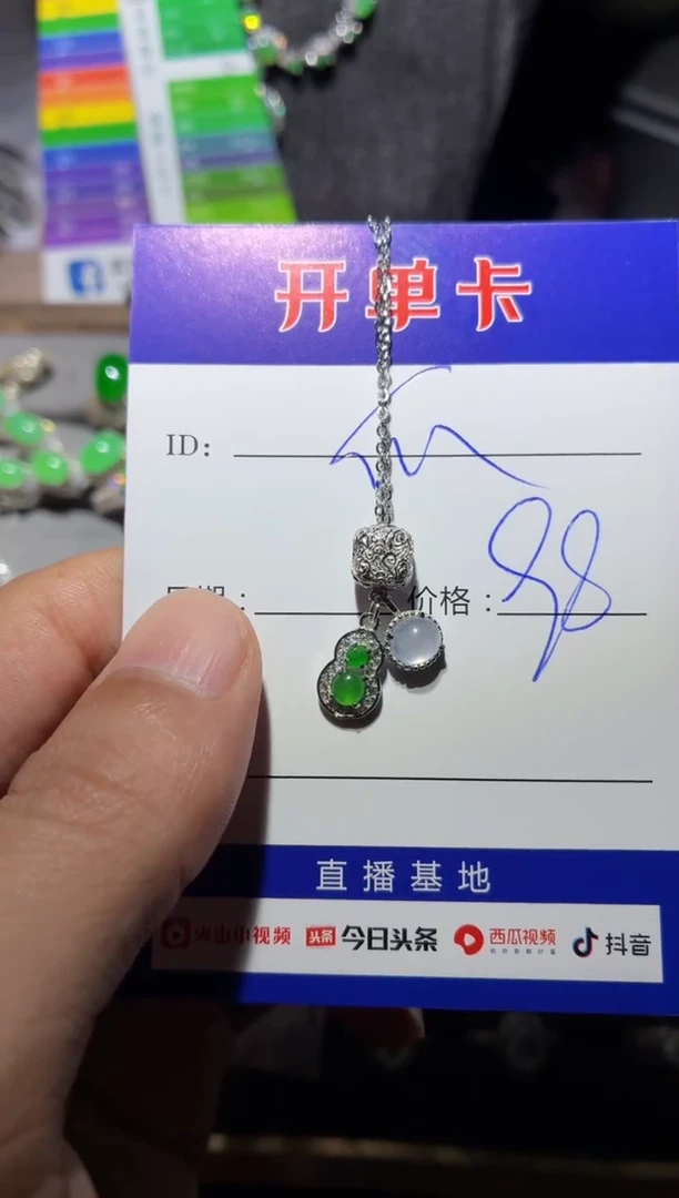 翡翠银S925镶嵌颈饰B****流BL国际物流