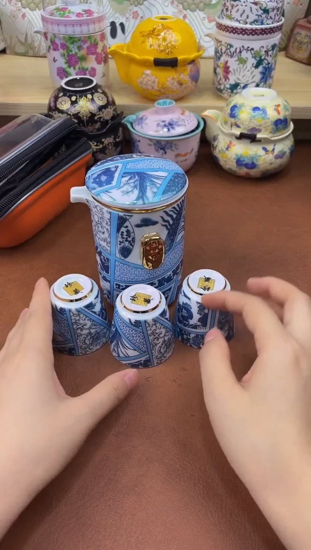 陶陶瓷茶具摆件旅行套组