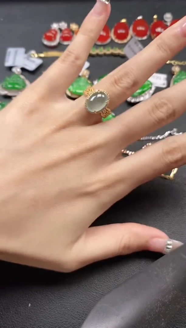 银S925镶嵌戒指翡翠5111