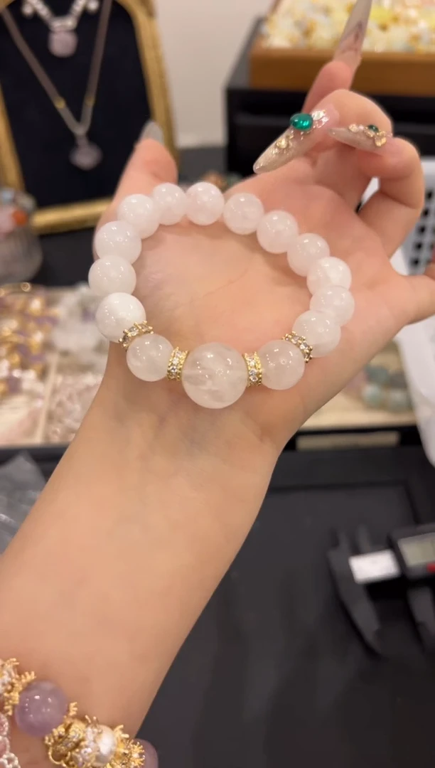 水晶手链未镶嵌白幽灵设计款手串