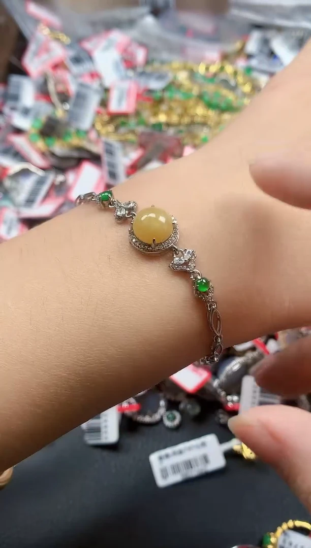 银S925镶嵌戒指翡翠天然A货缅甸翡翠