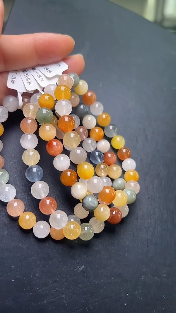 未镶嵌手串水晶多样性发一 彩兔毛手串8mm+ JP56520