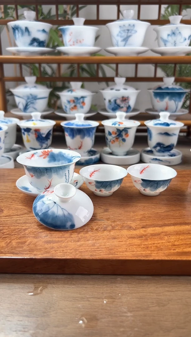 微瑕线条莲80ml內绘+小玉兰杯2个