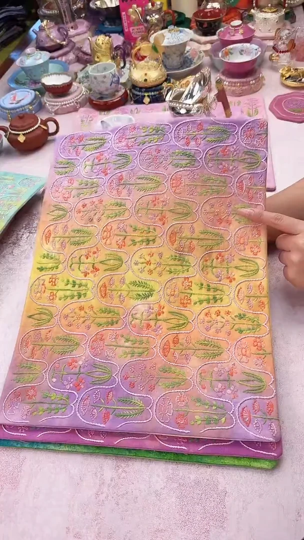 55孤品 秘密花园刺子绣茶席