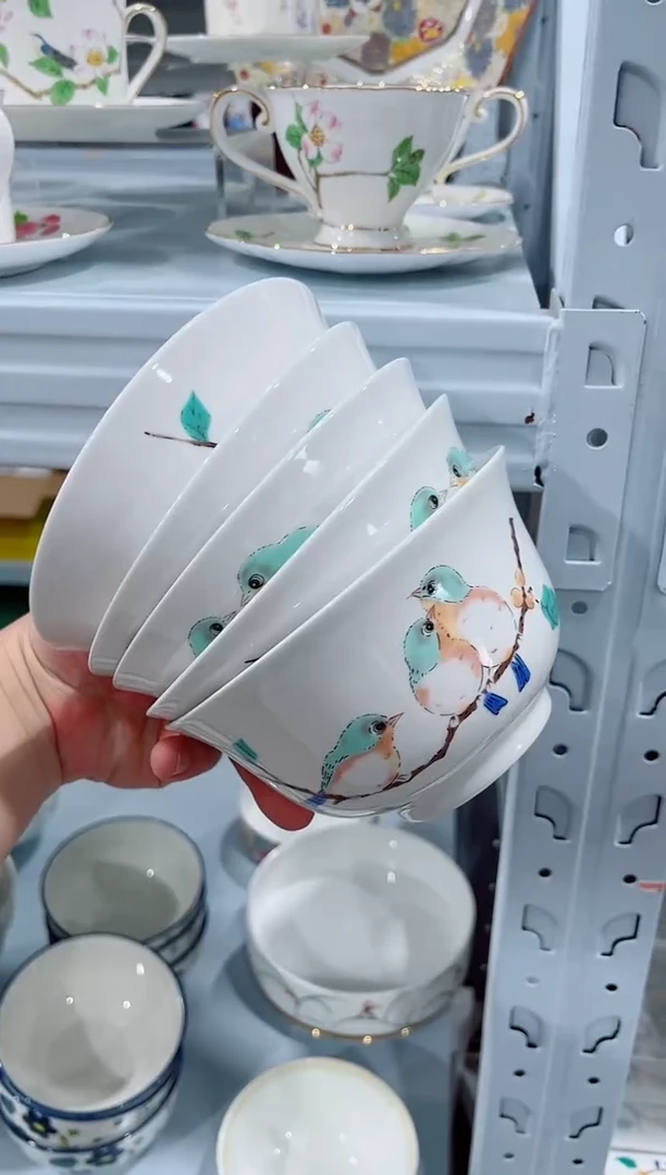 瓷片陶瓷陶瓷瓷片（简装）5.5寸碗5个