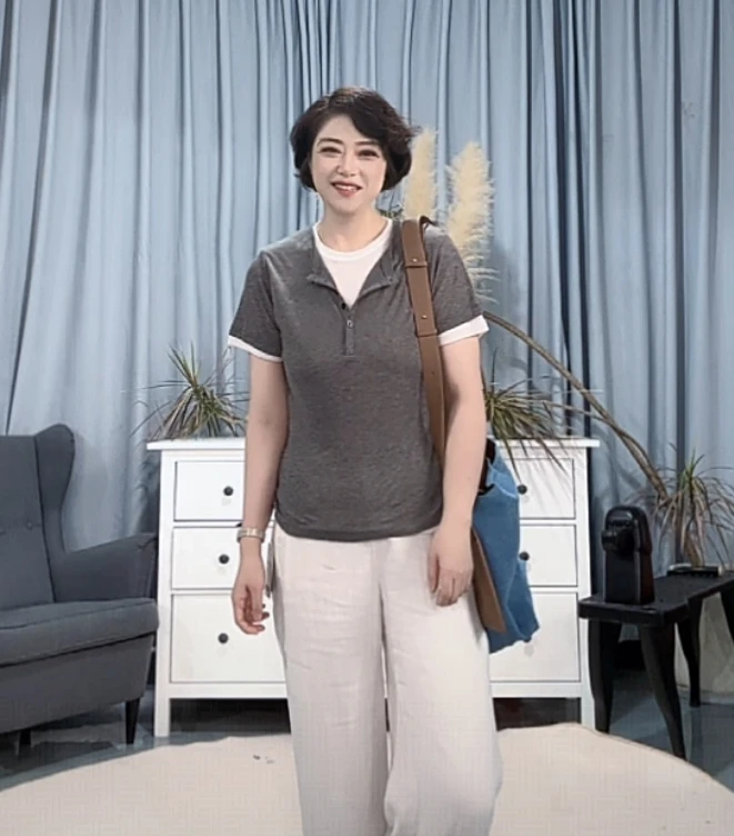 【U.M】亨利衫真两件超细莱赛尔前开扣短袖T恤