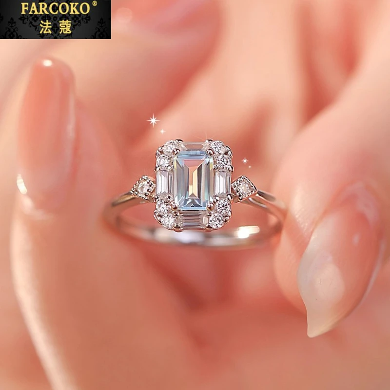 法蔻镶钻戒指女款告白求婚轻奢时尚送女友老婆七夕情人节礼物