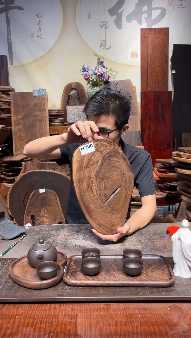 黑胡桃木700干泡茶盘原木有微瑕介意慎拍