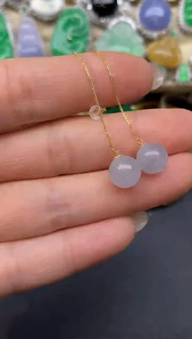 翡翠18K金镶嵌耳饰232-雪姐翡翠天天见