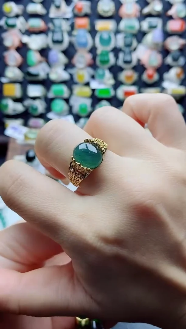 未镶嵌戒指翡翠天然翡翠A货男戒