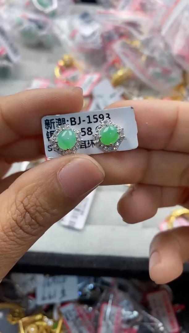 银S925镶嵌戒指翡翠11                5