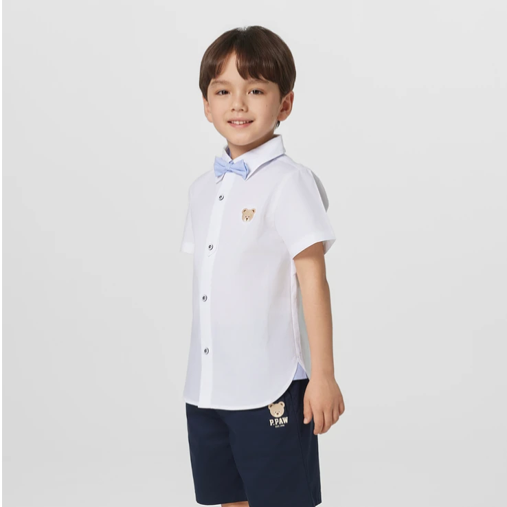男女宝儿童短袖中大童POLO领衬衫礼服晚宴小学生学院风PCYAF2411E
