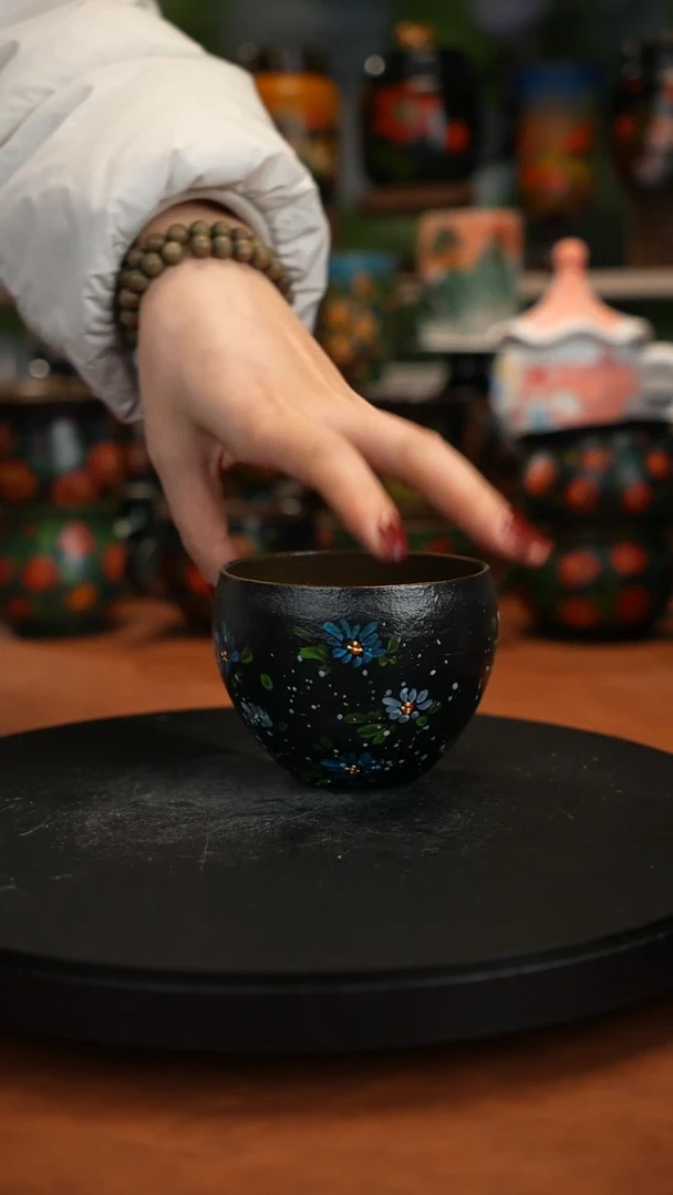 紫砂油画手绘釉下彩