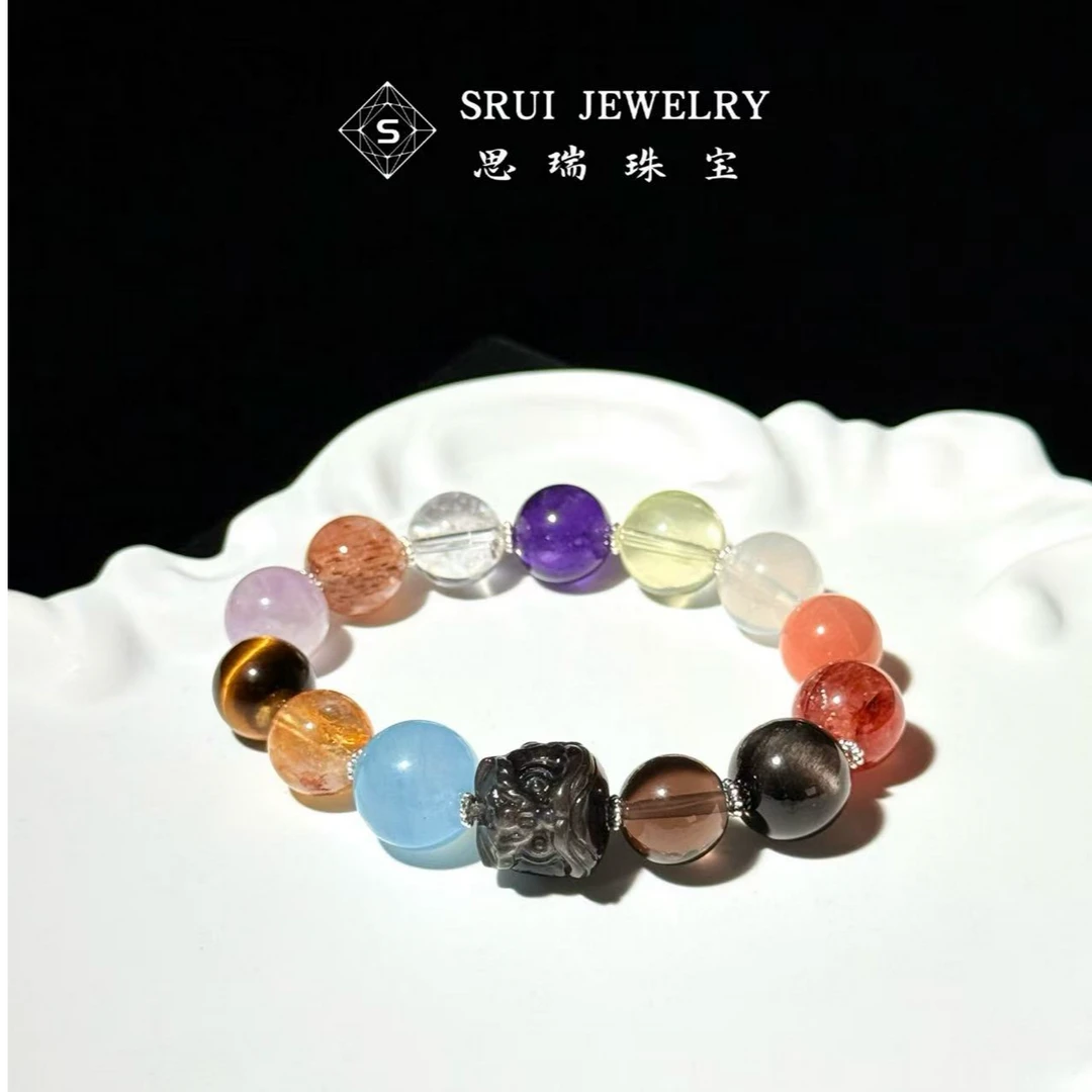 【思瑞】天然   金狮纳福水晶手串 多样性发其一