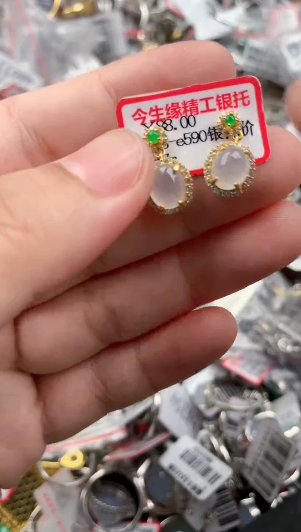 银S925镶嵌戒指翡翠111    9