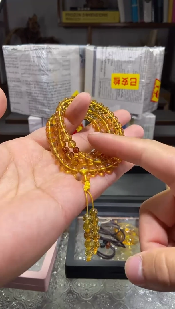 琥珀颈饰未镶嵌6金棕108