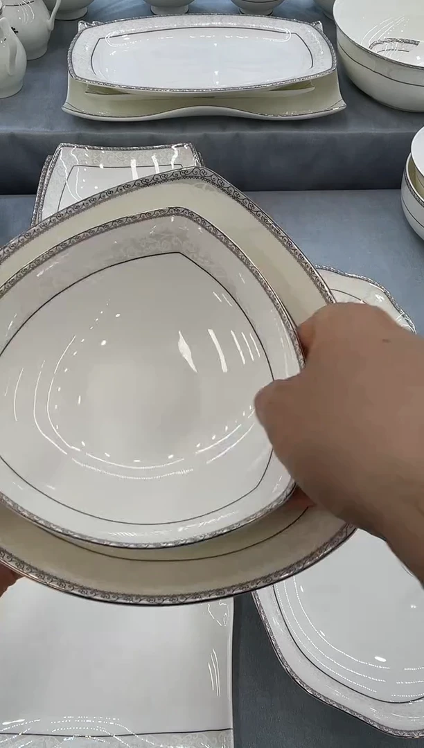 骨瓷玲珑6三角8三角各一个