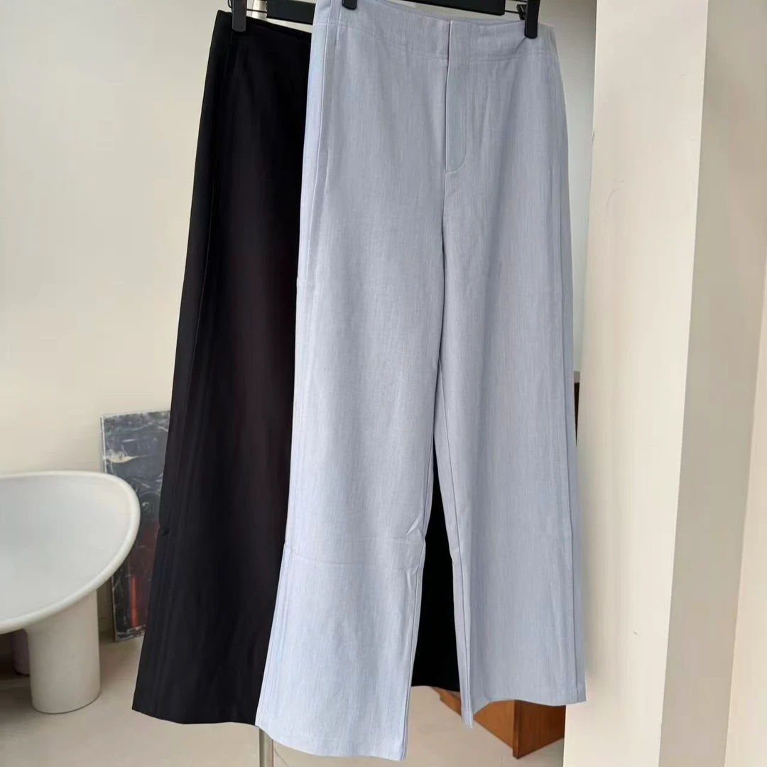 何处惹尘埃！夏季清爽风智感飒爽女直筒阔腿裤