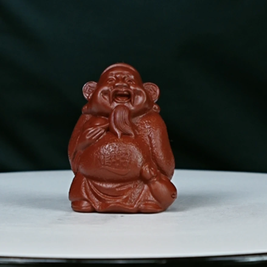 当代 宜兴紫砂喜乐财神茶宠