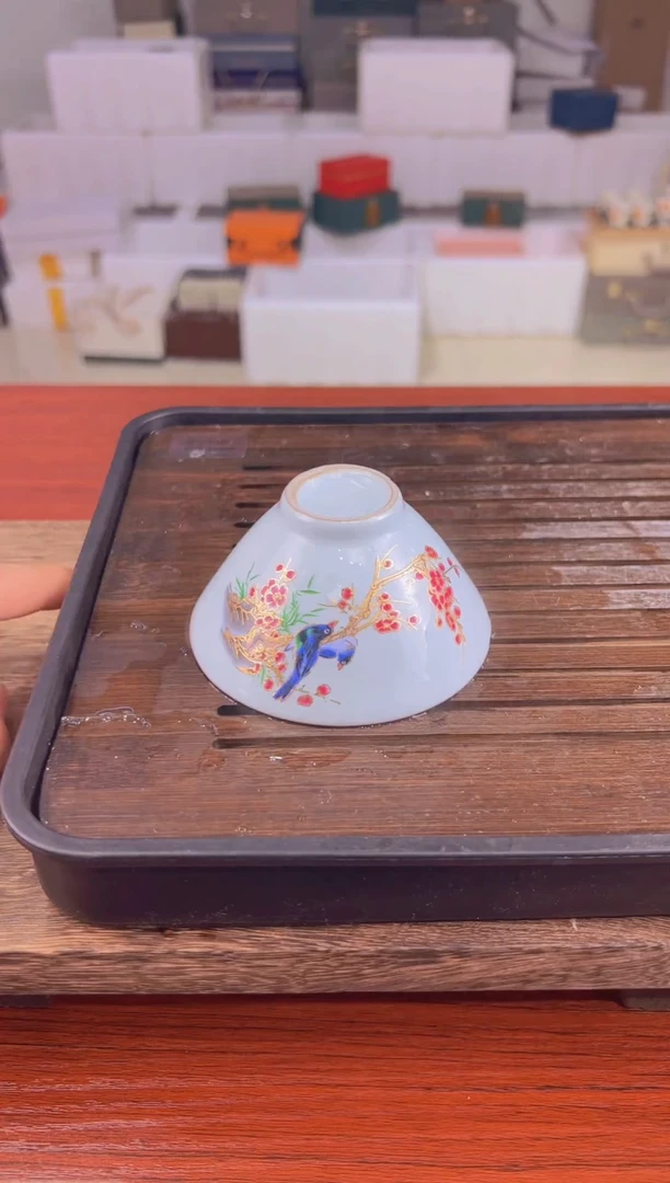 喜上眉梢变色斗笠杯TJ166