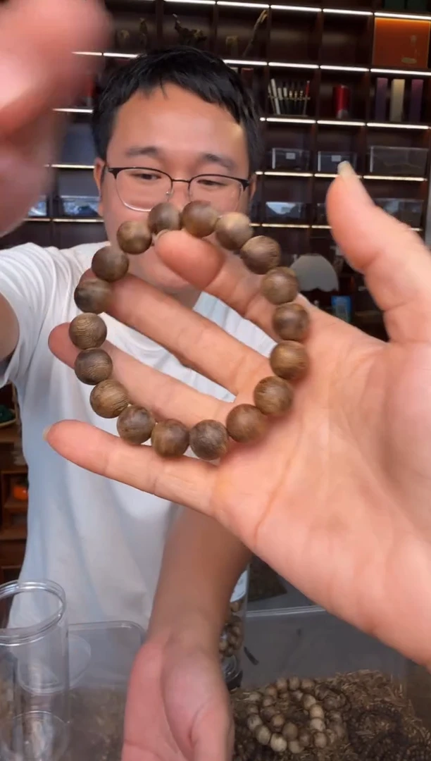 沉香手串1.2圆珠单圈原色棋楠手串 多样性发一