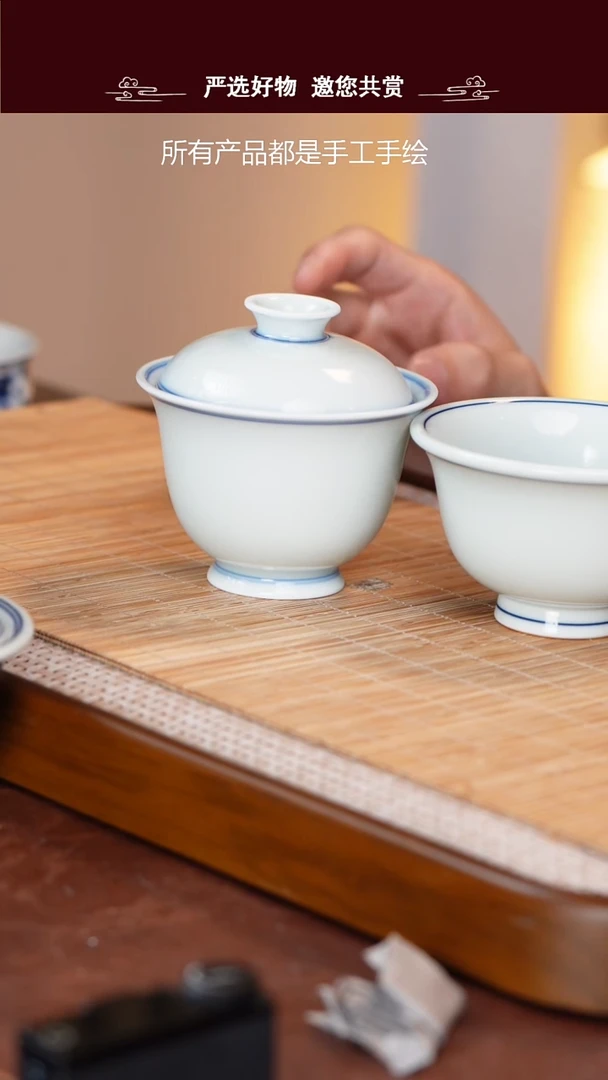 手工手绘青花茶杯