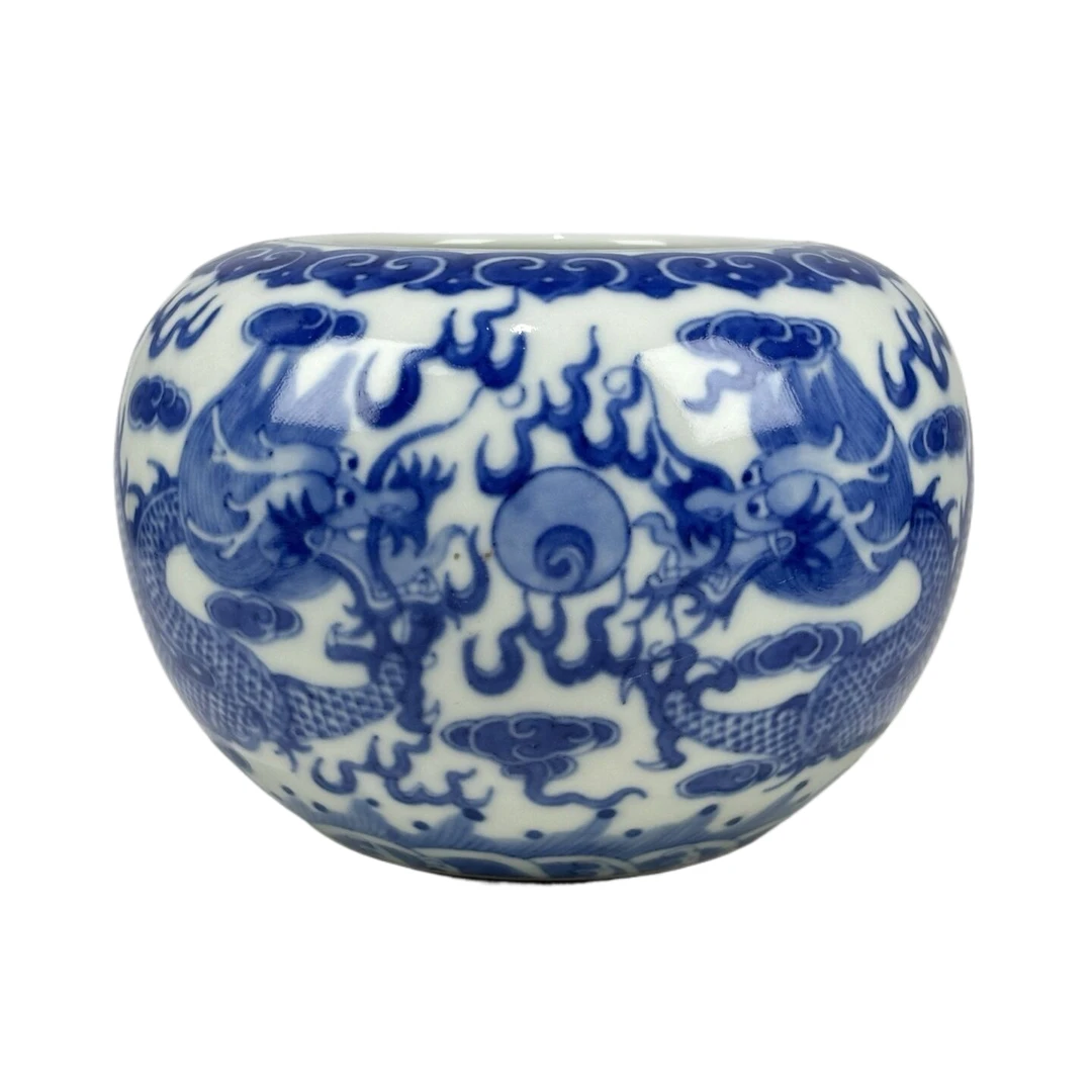 青花龙纹水盂7723