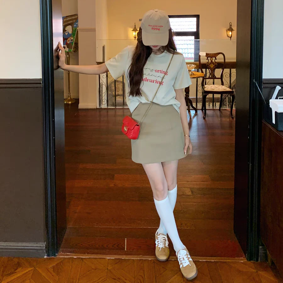 【220克纯棉】夏季显瘦白色t恤宽松纯棉百搭女装短袖ins上衣服潮