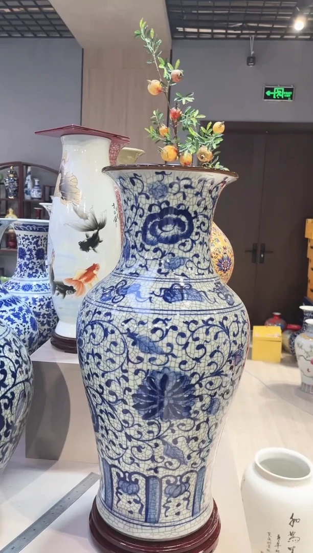 摆件景德镇陶瓷花瓶60公分