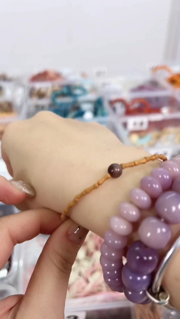 手串菩提根/象牙果CP091-1030【竹影紫6mm】橄榄核竹节单圈