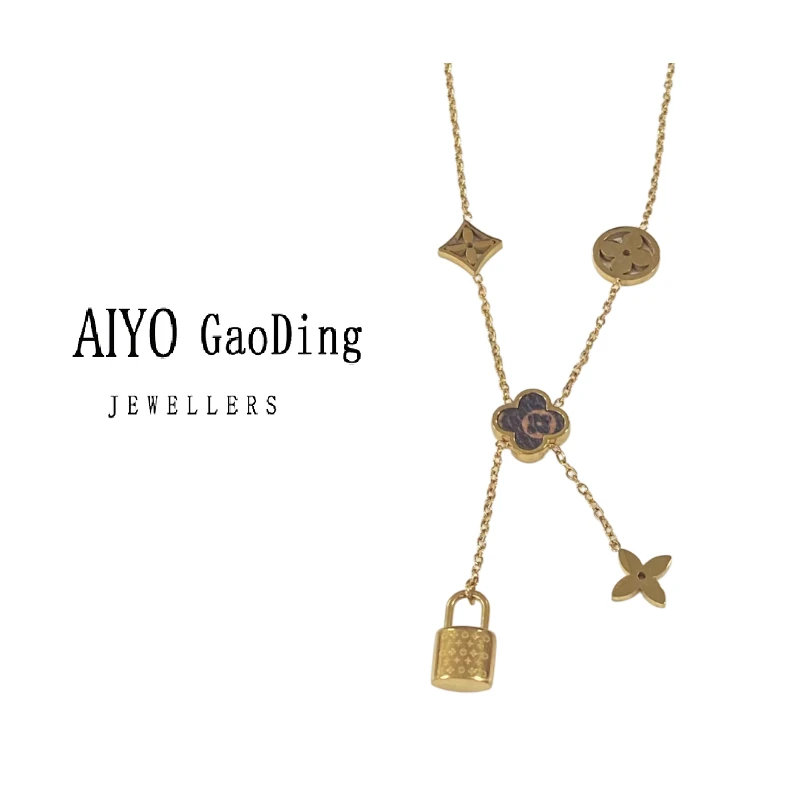 AIYO【粉丝专享】四瓣花项链黑