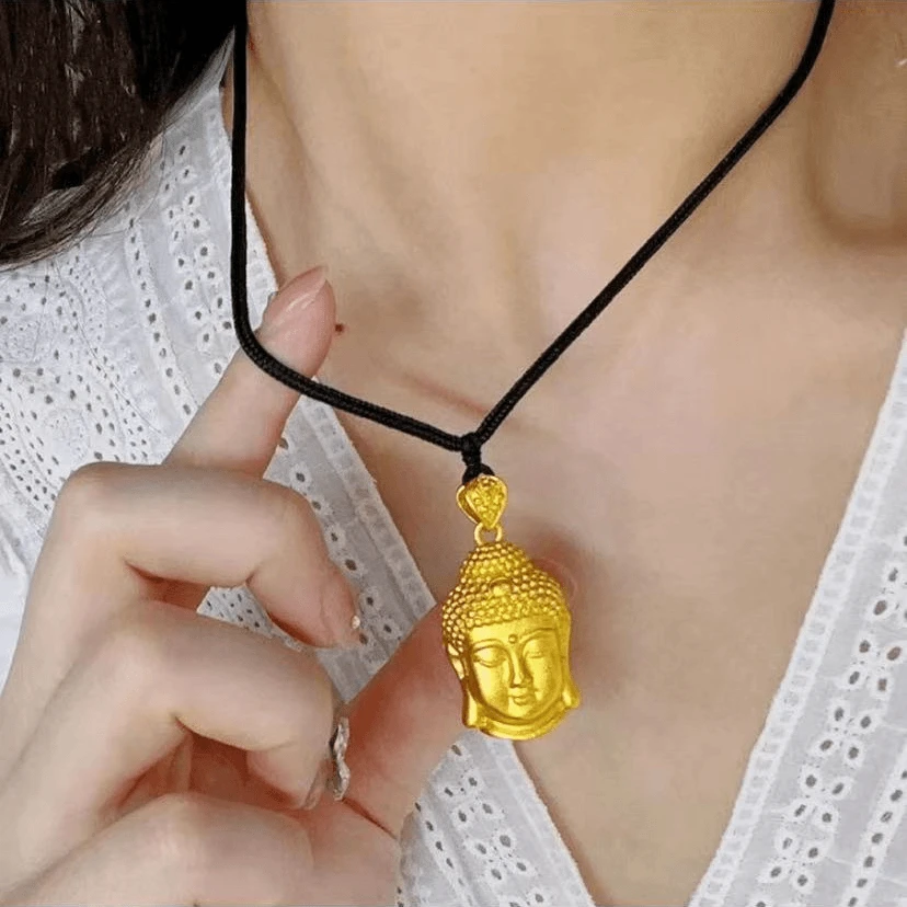 合金吊坠 佛头吊坠精品佛头轻奢送精品手工编绳