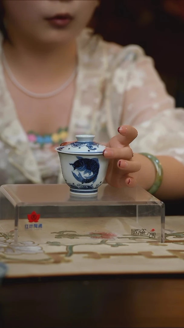 （红叶手作）小盖碗-团鱼