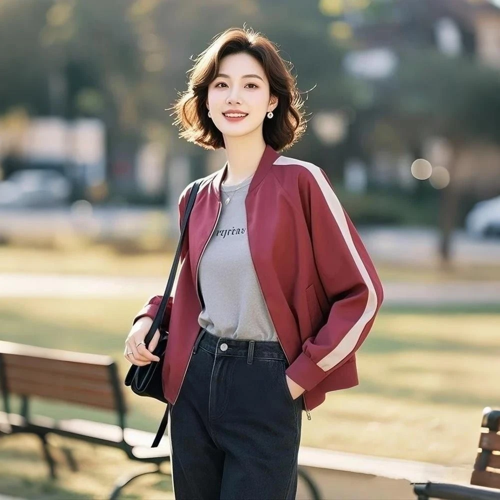 2025春秋新款又酷又飒减龄高级感超好看棒球服休闲百搭夹克外套女