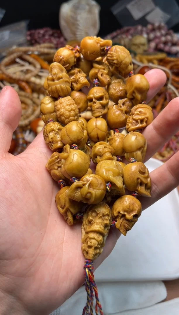 鹿骨手串/手链?*?杂件220 鹿角尸陀林长串 有棕裂