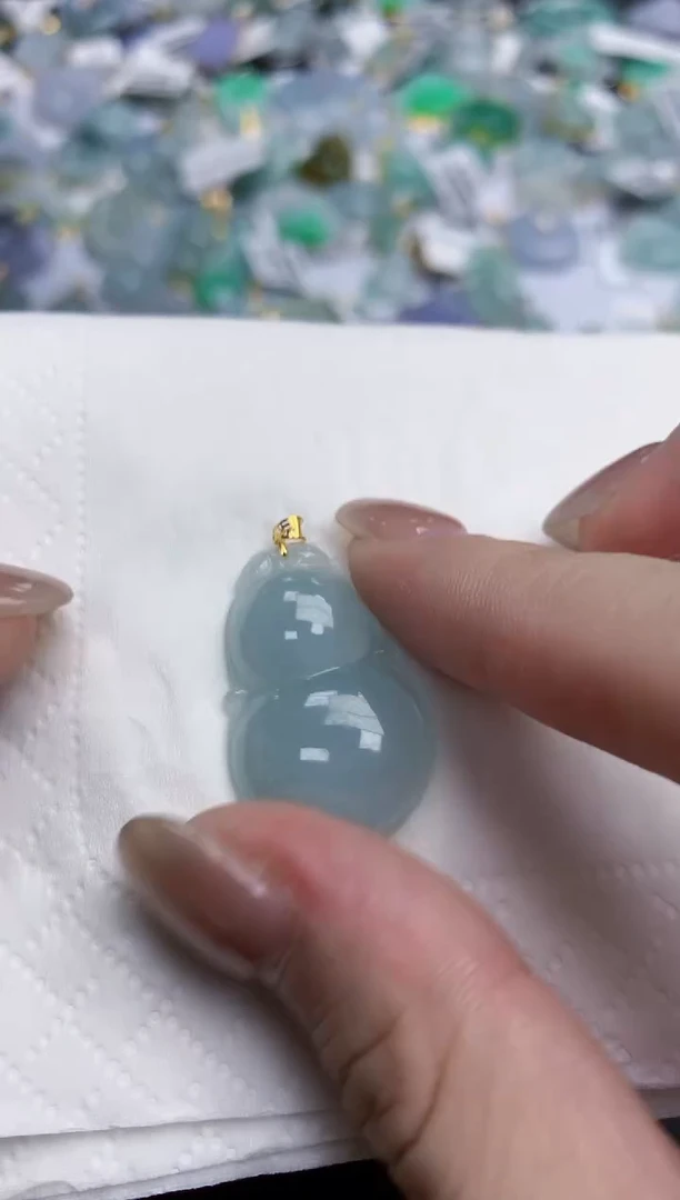 【闪购商品】翡翠颈饰18K金镶嵌天然缅甸翡翠A货