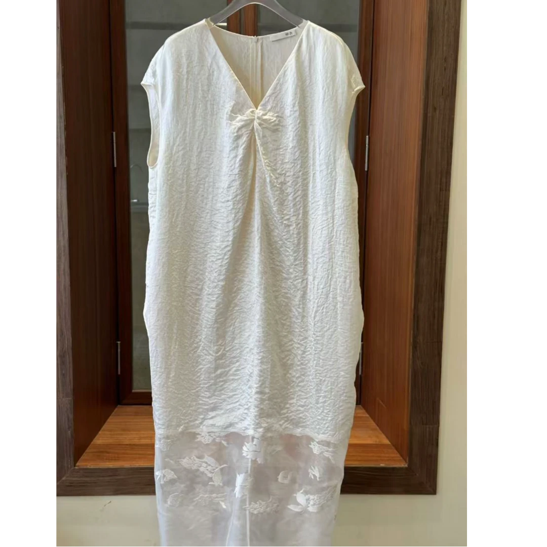 【黄心儿】肌理感白色连衣裙--hxr6664