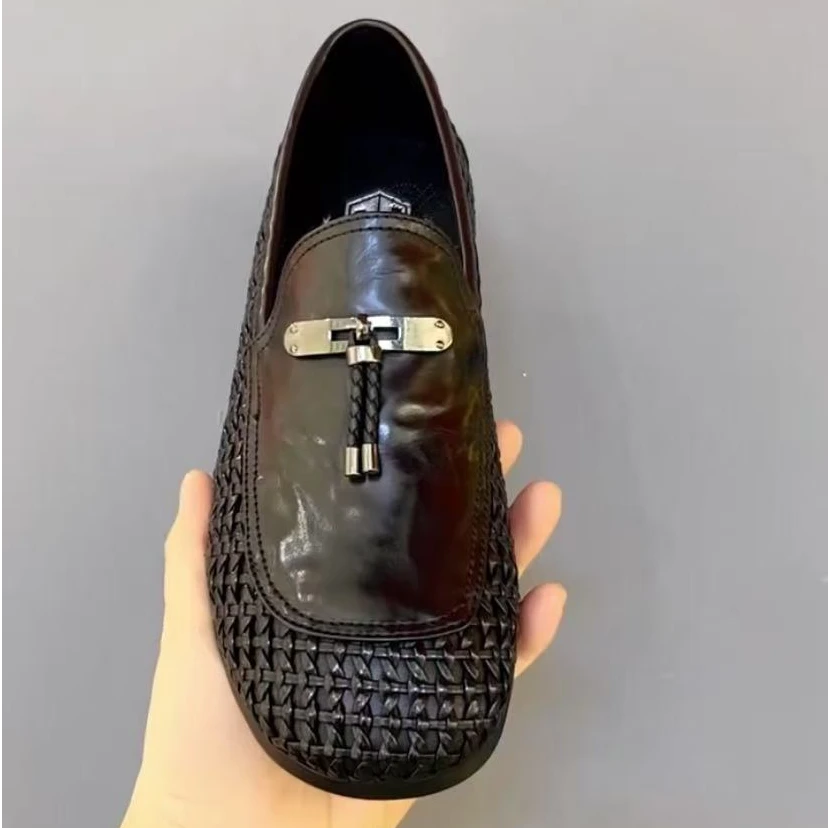 新款高品质编织皮面休闲百搭男鞋