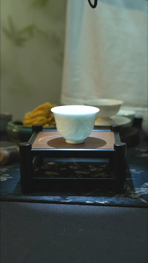 茶具全品 彭州白瓷  雕刻款 品茗杯