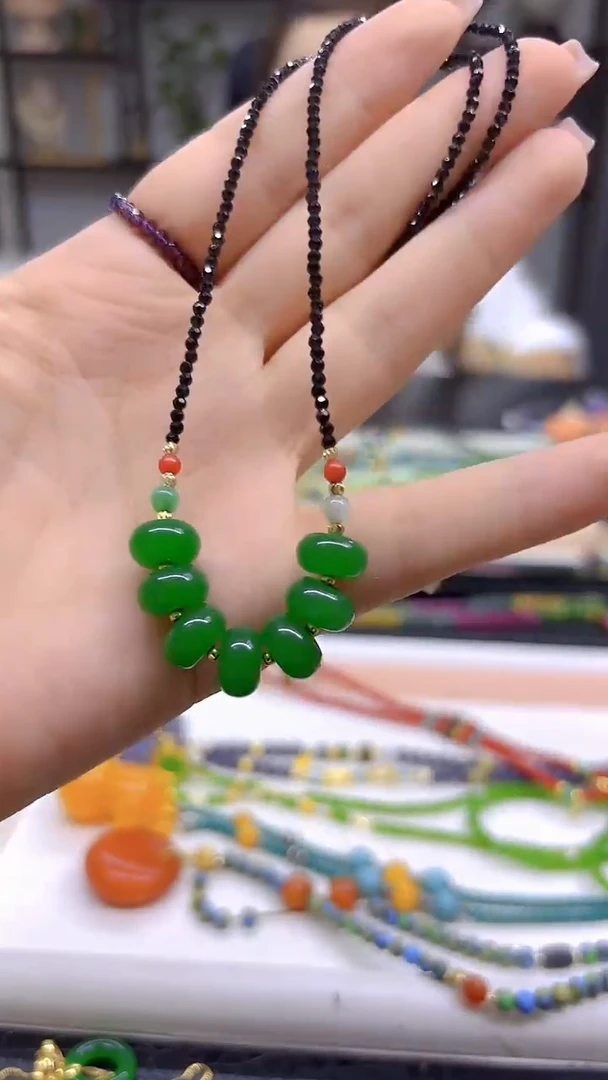 翡翠未镶嵌颈饰DIY款X365