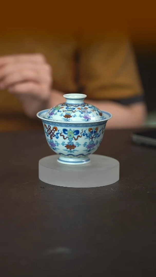 【王景东】纯手工手绘盖碗