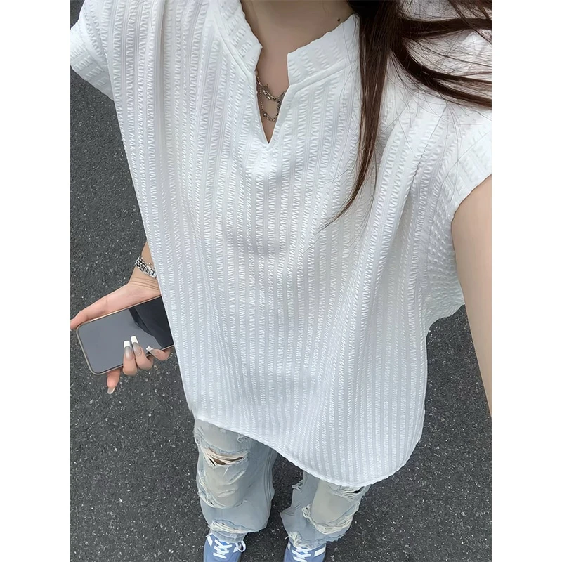 cleanfit无袖背心男款夏季潮牌v领肌理感美式高街个性纯色运动t恤