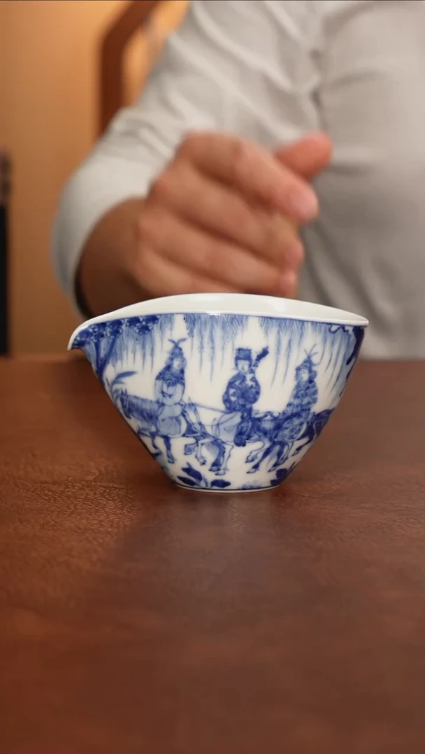 景德镇瓷器，青花瓷手绘茶具~昭君