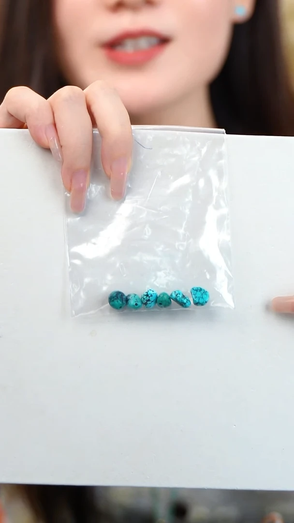 老料散绿松天然矿石