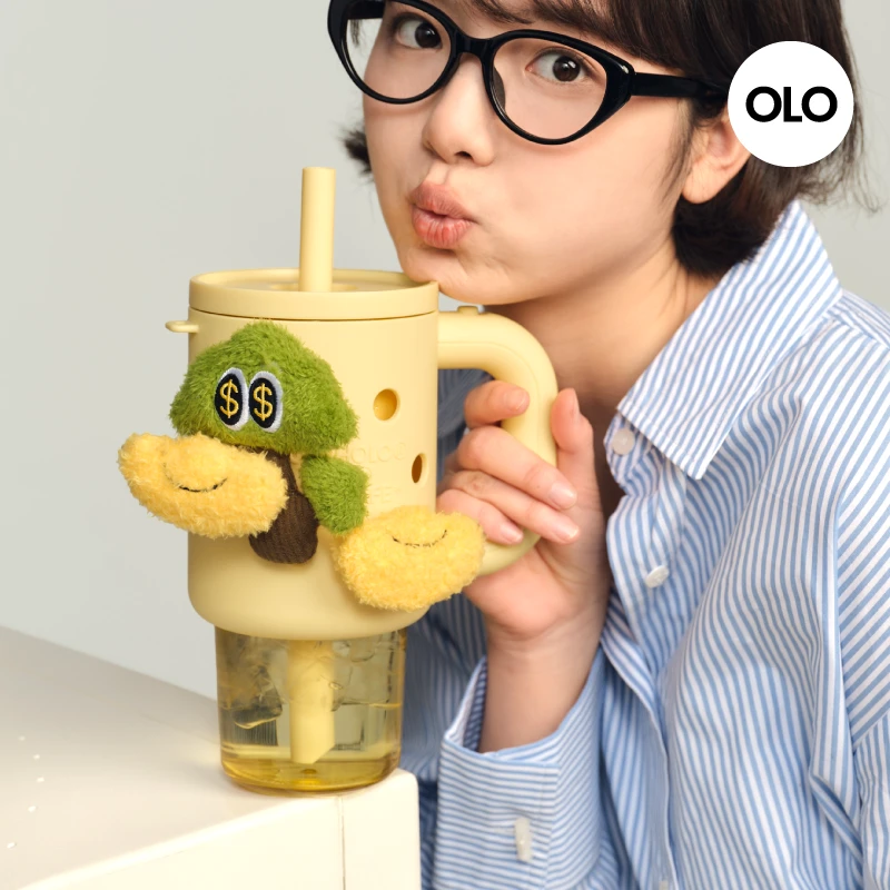 HOLOHOLO洞洞吸管杯女生办公室holoholo水杯家用保温杯高颜值杯子