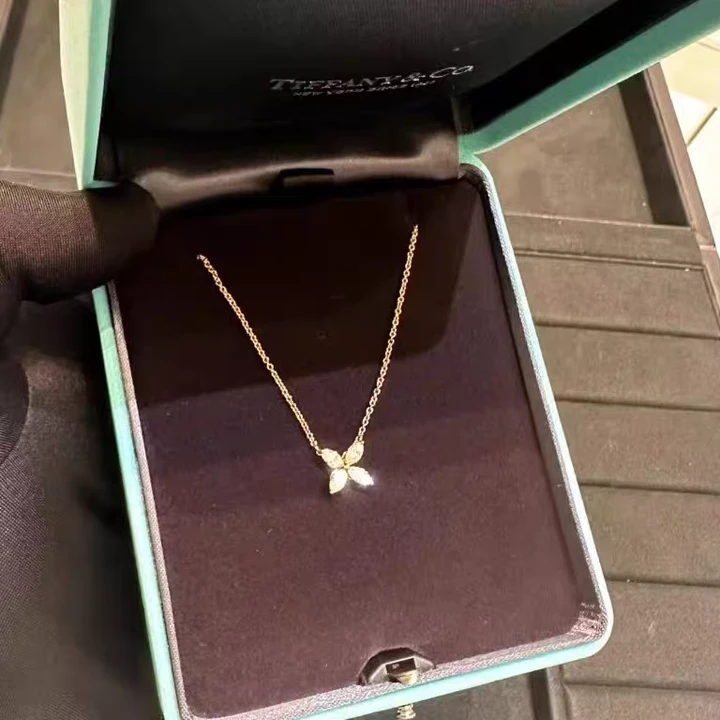 未使用 Tiffany & Co./蒂芙尼 小花6欢 victoria中号项链 玫瑰金