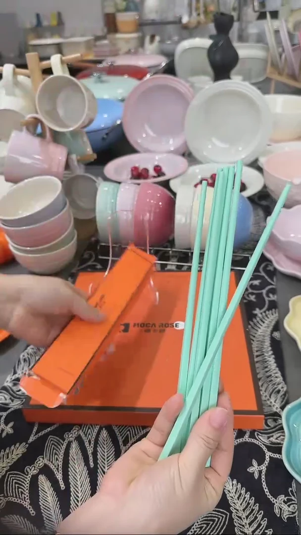 【闪购商品】瓷筷子SPS6双盒装-孔雀青