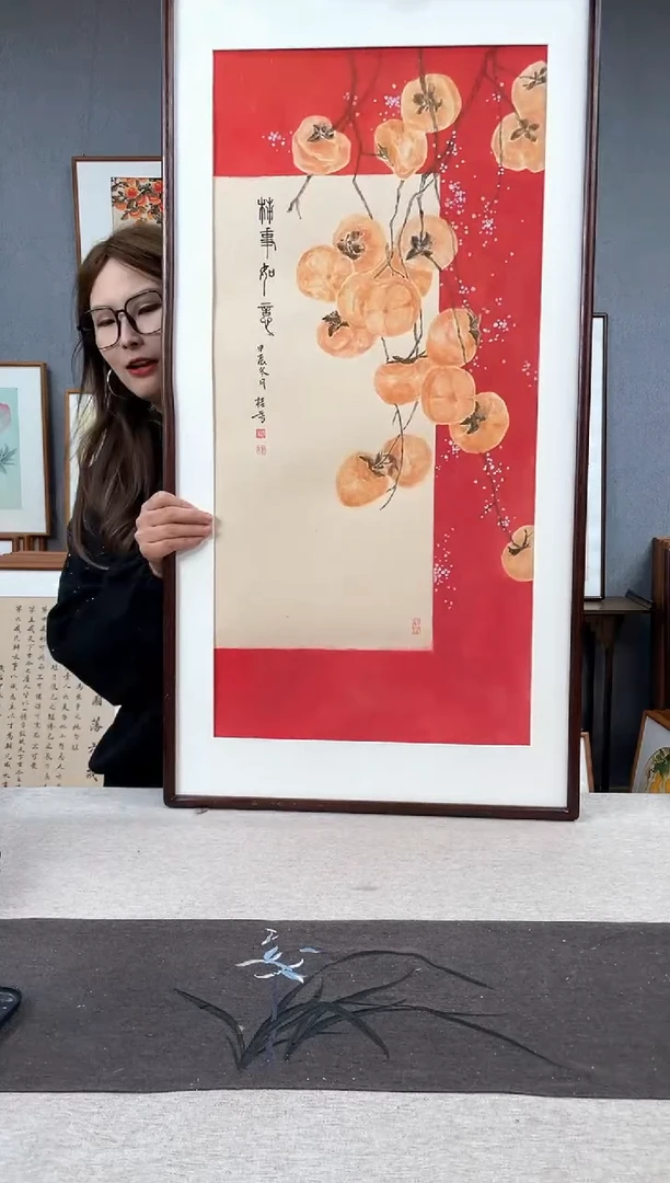 【闪购商品】国画手写手绘带框作品-53*103-武桂芳