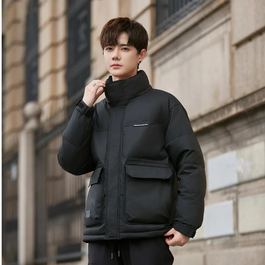 【国标羽绒服 金属蛋白皮】冬季新款加厚工装防风羽绒服外套-2F07